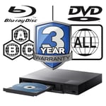 Sony Blu-ray Player BDP-S1500 Multi Region All Zone Code Free BDPS1500B 