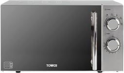 Manual Microwave Silver Infinity  Solo Stylish Mirrored Door 800W 20 Litre Tower