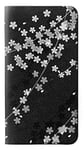 Japanese Kimono Style Black Flower Pattern PU Leather Flip Case Cover For Samsung Galaxy J6+ (2018), J6 Plus (2018)