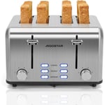 Toaster Stainless Steel Toaster with Independent and Extra-Wide Slots (4-Slice)