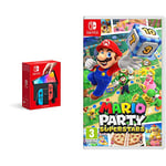 Console Nintendo Switch (Modèle OLED) avec Manettes Joy-Con Bleu Néon/Rouge Néon + Mario Party Superstars (Nintendo Switch)