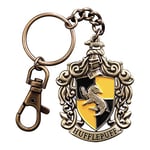 The Noble Collection Harry Potter Hufflepuff Crest Keychain - 2in (4.5cm) Hand-enamelled Hufflepuff House Keychain - Harry Potter Film Set Movie Props Gifts Merchandise