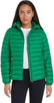 Tommy Hilfiger Women Jacket Padded Global Stripe for Transition Weather, Green (Olympic Green), L