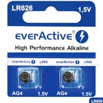 2 x everActive AG4 LR66 Alkaline batteries LR626 L626 177 1.5V GREAT VALUE