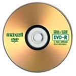 1 x MAXELL Recordable DVD-R 1-4x SPEED DVD-R 120MIN VIDEO RECORDABLE 4.7 GB DATA