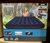Bestway Pavillo Inflatable King Air Bed Premium Flocked Blow Up Mattress - New