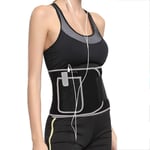 Waist Trimmer Belt For Women & Men,Waist Trainer,Ab Belt For Weight Loss,Abdominal Trainer With Smartphone Sleeve Gray M