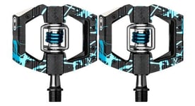 Paire de pedales automatiques avec cages crankbrothers mallet e ls edition limitee noir   bleu splatter