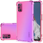 Jhxtech OPPO A52/A72/A92 Case, OPPO A52 Phone Case, Clear Cute Gradient Slim Anti Scratch Flexible TPU Cover Shockproof Protective Case for OPPO A52/A72/A92 (Pink/Purple)