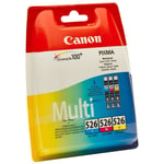 Genuine Canon CLI 526-CMY Ink Cartridge - Cyan Magenta Yellow Inkjet - Multipack