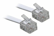 5M ADSL Internet Broadband RJ11 to RJ-11 Cable Lead - 5 Metre Long White DSL