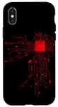 Coque pour iPhone X/XS CPU Cœur Processeur Circuit imprimé IA Geek Gamer Heart