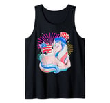 Patriotic Unicorn July 4th American Independence Day USA Tank Top