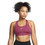 NIKE Women's Df Swsh 1pp Bra T-Shirt, Rosewood/White, XXL