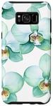 Coque pour Galaxy S8+ Orchidée à motif floral - Orchidée verte menthe