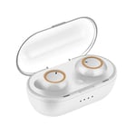 Fashion Bluetooth Earphone, Wireless Earphones, Bluetooth 5.0 Stereo Mini Dual Ear In Ear Sports Earplugs, for Gym Home Office, for Smart Phone Laptop PC etc (Color : White gold)