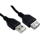 PCSL USB 2.0 Type A Male (M) to Type A Female (F) - USB Extension Cable/Lead - Full Speed 480Mbs - 1m
