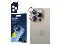3Mk Hardy Lens Protection Pro, Apple, Apple Iphone 15 Pro, Reptålig, Splitterskyddad, Självtorkning, Transparent, 1 Styck