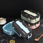 Stainless Steel 304 Lunch Box Leak-proof Bento Boxes Dinne Green 4 Grids
