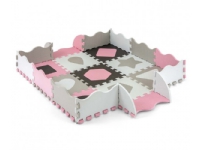Milly Mally Jolly 3x3 Shapes foam puzzle mat - Pink Grey