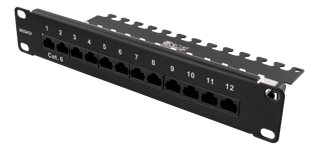 Deltaco DELTACO 10” patchpanel, 12xRJ45, Cat6, 1U, Krone LSA, oskärmad, metall