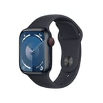 Apple Watch Series 9 GPS + Cellular Boîtier en Aluminium Minuit de 41 mm avec Bracelet Sport Minuit S/M