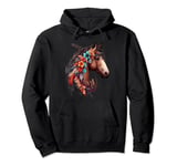 Floral Wild Horse Country Horse Riding Pullover Hoodie