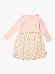 Little Green Radicals Kids' Quince Flowers Adaptive Easy Peasy Dress, Pink Stripes/Cream