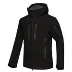 KUPAO Waterproof jackets mens Softshell Jacket Men Waterproof Fleece Thermal Outdoor Hooded Hiking Coat Ski Trekking Camping Hoodie Clothing-black_XL