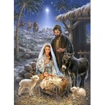5d diamond painting , religionspräst herde Jesus julkrubba, full borrning DIY diamantkonst korsstygn måla efter siffror (herde) 100038 30x40CM
