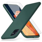 Richgle Compatible with OnePlus 9 5G Case & Tempered Glass Screen Protector, Slim Soft TPU Silicone Case Cover Shell Compatible with OnePlus 9 - Midnight Green RG81035