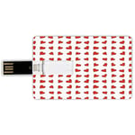 8G USB Flash Drives Credit Card Shape Romantic Memory Stick Bank Card Style Heart Shapes Pattern Lovers Valentines Day Cute Honeymoon Kids Girls Doodle Design,Red White Waterproof Pen Thumb Lovely Ju
