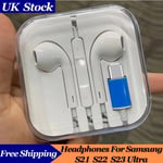 For Samsung Galaxy S21 S22 Ultra S20 FE USB C Type C Headphones Earphones Earbud