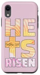 Coque pour iPhone XR Décoration de Pâques « He Is Risen » pour femme et enfant