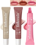 Hydrating Tint Lip Butter Balm-3 Colors Clear Pink Brown Shine Glossier Lip Glos