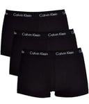 Mens Calvin Klein 3 Pack Cotton Boxers Trunks Black Size S RRP£40