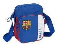 Safta F.C. Barcelona 2nd Team – Shoulder Bag with External Pocket, Pencil Case, Shoulder Strap, Comfortable and Versatile, Quality and Resistance, 16 x 6 x 22 cm, Blue and Garnet, Blue/maroon,