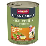 Animonda GranCarno Adult Superfoods 24 x 800 g - Kalkon & mangold, nypon, linfröolja