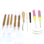 12 st Dreadlocks verktyg set Dreadlocks virknål Hår låsning verktyg kit för peruker hårförlängningar