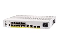 Cisco Catalyst 9200Cx - Network Advantage - Switch - Kompakt - L3 - Administrerad - 12 X 10/100/1000 (Poe+) + 2 X 1000Base-T + 2 X 10 Gigabit Sfp+ (Upplänk) - Rackmonterbar - Poe+ (240 W)