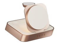 Zens Nightstand Charger Pro 2 - Limited Edition - Trådlöst Laddställ + Växelströmsadapter - 20 Watt - Apple Fast Charge - Koppar, Vit