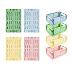 PTSGCAI Lot de 4 paniers en plastique empilables pliables pour étagère, maison, cuisine, bureau, 25 x 16,5 x 9,5 cm