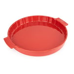 PEUGEOT - Moule à Tarte en céramique 30 cm - Garanti 10 - Fabrication Française - Coloris Rouge