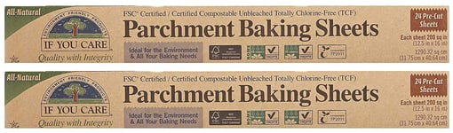 If You Care, Parchment Baking Sheets, 24 Count (Two Pack)