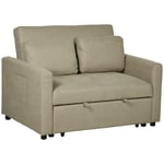Fabric Convertible 2 Seater Sofa Bed with 2 Cushions for Living Room