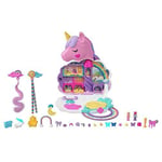 Mattel UK J! Polly Pocket Rainbow Unicorn Salon NEW