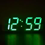 LED-väggklocka med digital display, glödande nattläge, justerbar elektronisk bordsklocka, väggklocka, dekoration, vardagsrum, LED-klocka [dB} Green