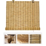 NIANXINN Natural Reed Curtain,Vintage Decoration Bamboo Roller Blind - Curtains, Bamboo Curtains with Lifter,Waterproof Sun Shade, Shutters for Outdoor/Indoor,Custom Blinds (70x140cm/28x55)