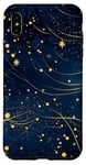 Coque pour iPhone XS Max Jolie étoile scintillante bleu nuit dorée