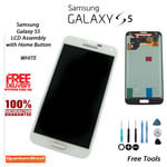 NEW Samsung Galaxy S5 (SM-G900F) LCD & Digitiser Assembly with Home Button WHITE